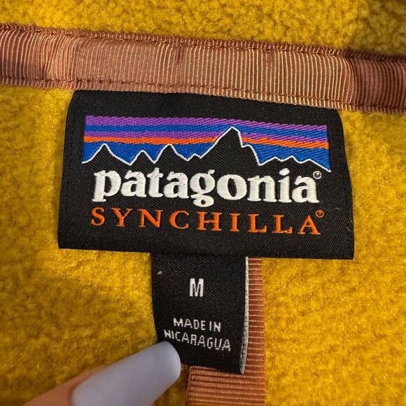Patagonia Lightweight Synchilla Cabin Gold Snap-T Fleece Men's Medium - Picture 5 of 10